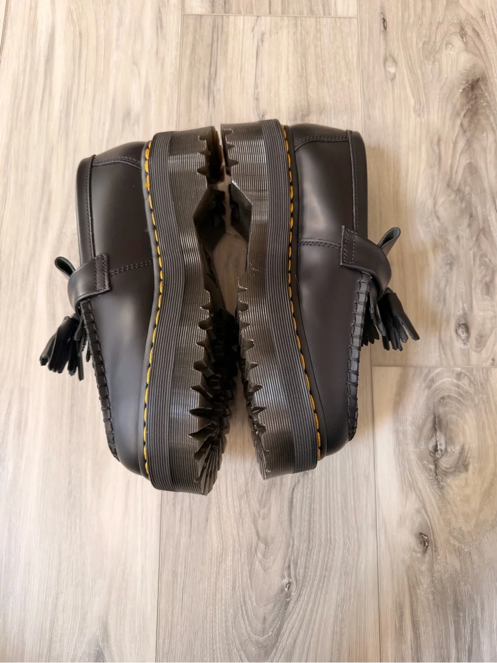 Dr. Martens Adrian Quad Tassel Platform Loafers Black Leather Men’s 8 EU 41
